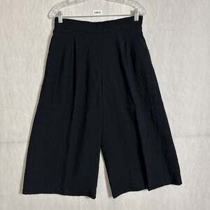 Niche Women's Size Medium Black Rayon Pull On Wide Leg Cropped Witchy Pants